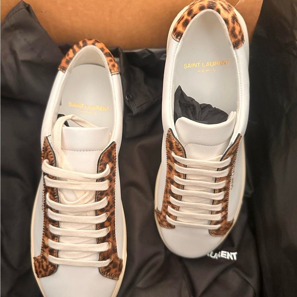 SAINT LAURENT Andy Leopard Sneakers